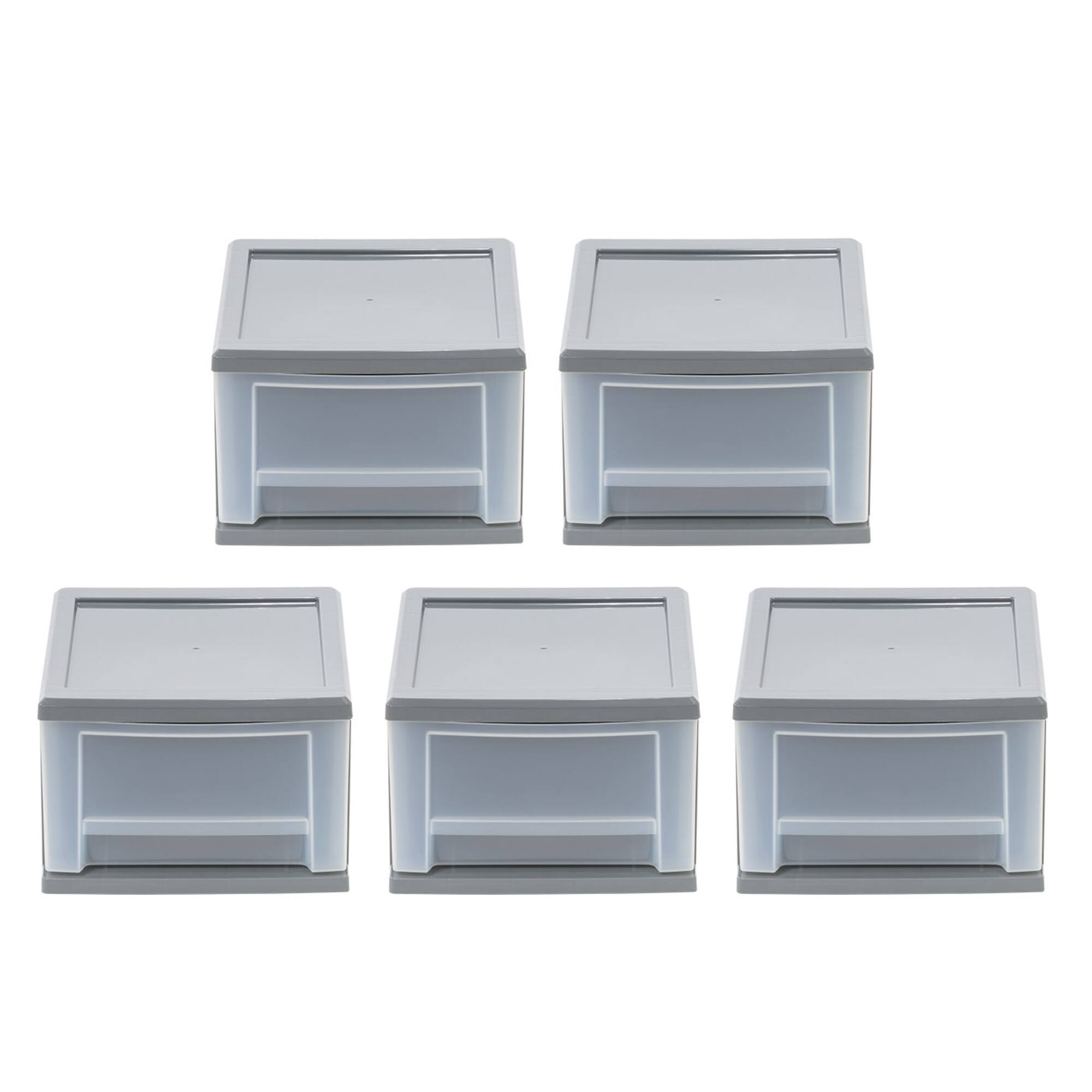 Iris® 6.5qt. Gray Stackable Drawer, 5 Pack